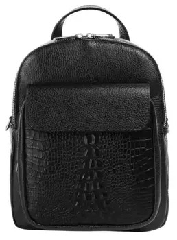 Городской рюкзак Cluty, натуральная кожа, производство Италия, черный