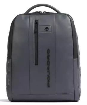 Городской рюкзак для ноутбука 14 из мелкозернистой яловой кожи Piquadro, серый