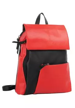 Городской рюкзак из натуральной кожи, производство Италия Cluty, красный