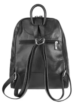 Городской рюкзак, натуральная кожа, сделано в Италии Samantha Look, черный