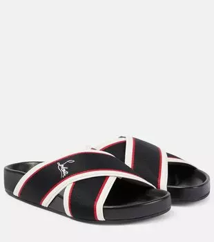 Горячие перекрестные босоножки Bizz с лентой Christian Louboutin, Version Black