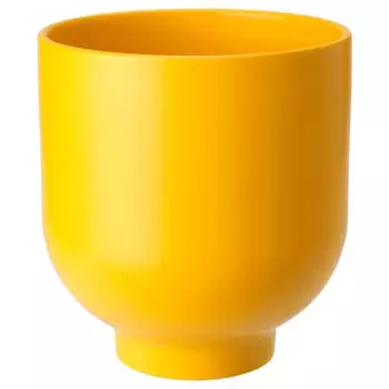 Горшок для растений из глины, глянцево-желтый, 15 см, DRMSK IKEA