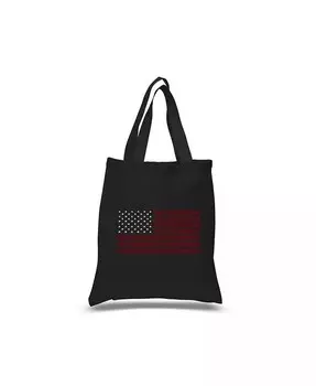 Горжусь быть американцем — маленькая большая сумка Word Art La Pop Art, синий