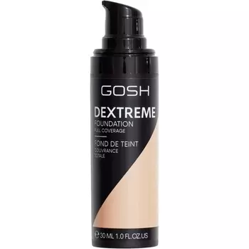 GOSH Dextreme Full Coverage Foundation 30 мл — Веганский макияж для безупречного цвета лица — Покрывает прыщи и темные круги — 002 Слоновая кость
