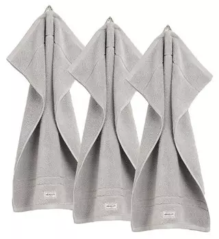 Гостевое полотенце GANT Premium Towel 3er Pack, 50x10x30 см, светло-серый