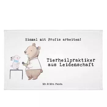 Гостевое полотенце Mr. & Mrs. Panda Animal Health Practitioner Passion — белое — подарок, детское полотенце, рабочее, спортивное полотенце, коллега, махровая ткань, тренировочное, гостевое полотенце, белый