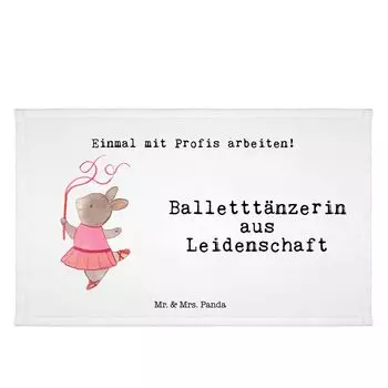 Гостевое полотенце Mr. & Mrs. Panda Ballet Dancer Passion — белое — подарок, спортивное полотенце, гостевое полотенце, уроки балета, обучение, балетное представление, дорожное полотенце, белый