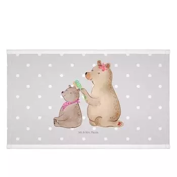 Гостевое полотенце Mr. & Mrs. Panda Bear Child — серая пастель — подарок, День матери, мама, мама, мама, детское полотенце, сестра, гостевое полотенце, образец для подражания, махровая ткань, дедушка, белый
