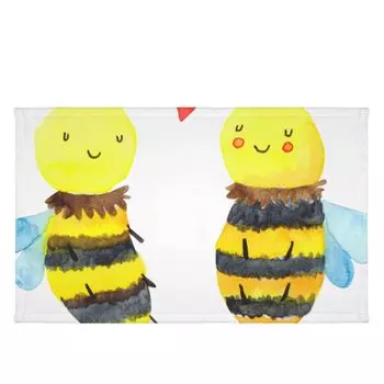 Гостевое полотенце Mr. & Mrs. Panda Bee In Love — белое — подарок, гостевое полотенце, махровая ткань, детское полотенце, оса, спортивное полотенце, шмель, дорожное полотенце, белый