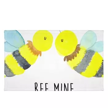 Гостевое полотенце Mr. & Mrs. Panda Bee Love — белое — подарок, гостевое полотенце, дорожное полотенце, детское полотенце, махровая ткань, спортивное полотенце, шмель, оса, белый
