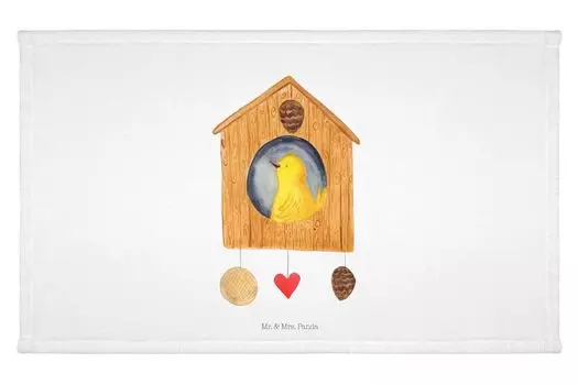 Гостевое полотенце Mr. & Mrs. Panda Birdhouse Home - Белый - Подарок, Дом, милый дом, Детское полотенце, Махровая ткань, Спортивное полотенце, Хорошее настроение, Животные, Животные мотивы, Дорожное полотенце