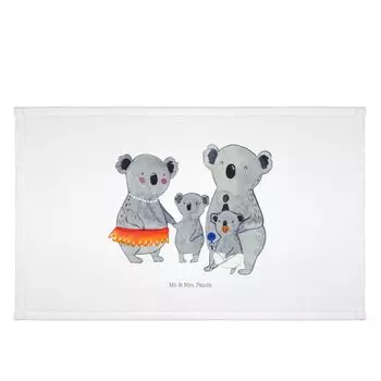 Гостевое полотенце Mr. & Mrs. Panda Koala Family — белое — подарок, спортивное полотенце, дорожное полотенце, мама, дети, семья, папа, семейная жизнь, дедушка, сестра, махровая ткань, белый