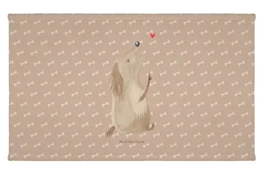 Гостевое полотенце Mr. & Mrs. Panda, любовь к собаке - собачье счастье - подарок, дорожное полотенце, детское полотенце, сердце, гостевое полотенце, поговорки, спортивное полотенце, махровое полотенце, хозяйка, домашнее животное, белый