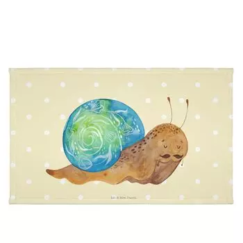 Гостевое полотенце Mr. & Mrs. Panda Snail Sir — желтая пастель — подарок, гостевое полотенце, Lord Snailalot, животные мотивы, мудрость, спортивное полотенце, на всю жизнь, дорожное полотенце, белый