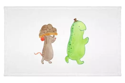 Гостевое полотенце Mr. & Mrs. Panda Turtle Mouse — белый — подарок, лучшие друзья, спортивное полотенце, гостевое полотенце, дорожное полотенце, махровая ткань, подруги, детское полотенце