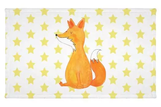Гостевое полотенце Mr. & Mrs. Panda Unicorn Fox — белое — подарок, Foxycorn, Pegasus, Unicorns, махровая ткань, детское полотенце, белка Fox, рог лисы, украшение единорога, единороги, белый
