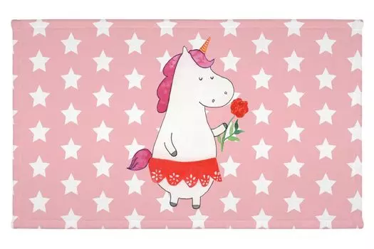 Гостевое полотенце Mr. & Mrs. Panda Unicorn Lady - красная пастель - подарок, Fine Lady, спортивное полотенце, единороги, детское полотенце, махровая ткань, Пегас, дорожное полотенце, гостевое полотенце, белый