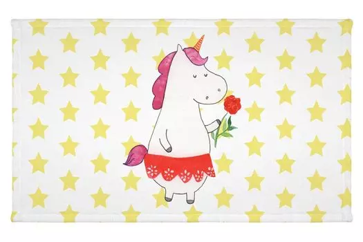 Гостевое полотенце Mr. & Mrs. Panda Unicorn Lady - белое - подарок, детское полотенце, девичник, единороги, подруга, гостевое полотенце, разлука, пегас, спортивное полотенце, махровая ткань, белый