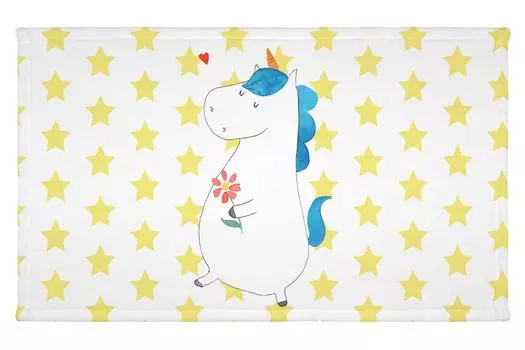 Гостевое полотенце Mr. & Mrs. Panda Unicorn Walk — белое — подарок, гостевое полотенце, единороги, махровая ткань, хорошее настроение, украшение в виде единорога, пегас, спортивное полотенце, детское полотенце, белый