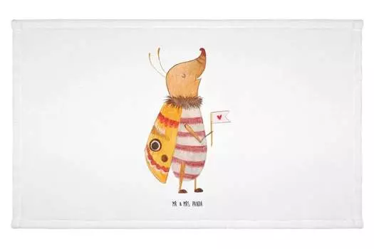 Гостевой полотенце Mr. & Mrs. Panda с флагом моли - белый - подарок, гостевое полотенце, спортивное полотенце, животные мотивы, животные, хорошее настроение, детское полотенце, махровое полотенце, забавная поговорка