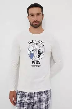 Гостиная с длинными рукавами из хлопка United Colors of Benetton, бежевый