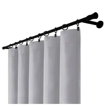 Готовая оконная штора из велюра с рюшовой тесьмой 140 х 160 см серая непрозрачная штора Voppi, серый