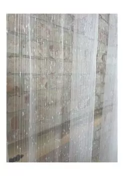 Готовая штора 200х245 тент с балластом, гостиная, спальня, капли дождя FirankoMania, белый