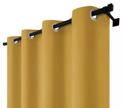 Готовая штора 400х220, тент гладкий с грузом. Voppi, желтый