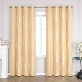 Готовая штора 400х240 тент с балластом, гостиная, спальня, капли дождя Joyswahl, бежевый