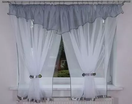 Готовая штора ADRIA 400x155 VOILE красная штора Drapella, серый