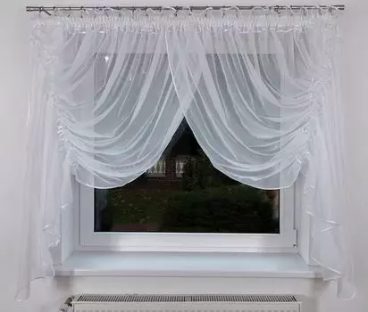 Готовая штора БАРСЕЛОНА 390х145 ГОЛОС коричневый Sonstige, белый