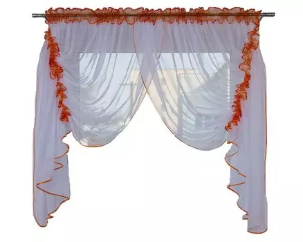 Готовая штора БАРСЕЛОНА 390х145 VOICE Серый Drapella, оранжевый