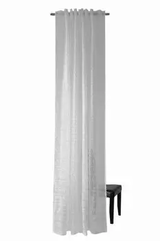 Готовая штора Homing со скрытыми петлями - петлевая штора - занавеска - полупрозрачная - 245 х 140 см - белая - Franje -5098-05, белый