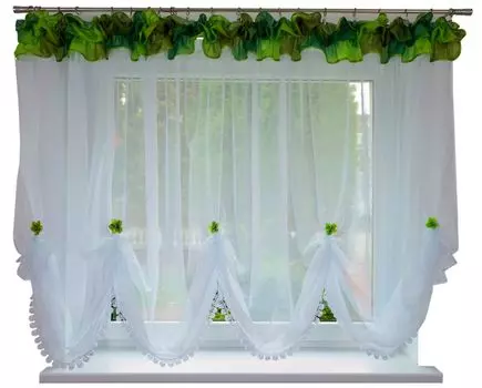 Готовая штора PERUGIA 500х150 VOICE Зеленый Drapella