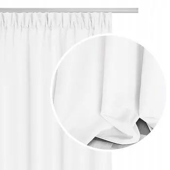 Готовая штора с люверсами Гардина с металлическими люверсами, изогнутая, кремово-белая, 145х245см. SIiN, белый