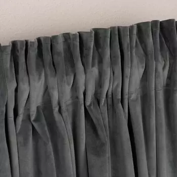 Готовая штора Велия бархатная со потайными петлями однотонная красная 140х245см. Indes Fuggerhaus, серый