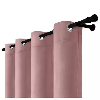 Готовая велюровая штора с люверсами 140 х 230 см графитовый бархат непрозрачная штора с люверсами Voppi, розовый