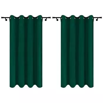 Готовые шторы из велюра с люверсами 140х240 см 2 шт. оранжевые темно-оранжевые непрозрачные шторы Voppi