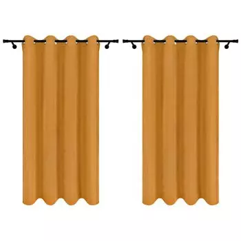 Готовые шторы из велюра с люверсами 140х250 см 2 шт оранжевые темно-оранжевые непрозрачные шторы Voppi