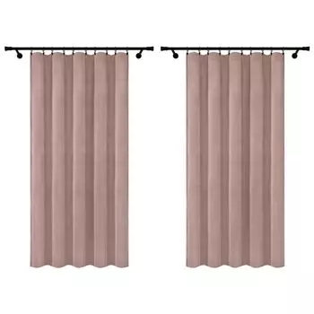 Готовые шторы из велюра с рюшовой лентой 140х250 см 2 шт. серые непрозрачные шторы Voppi, бирюзовый