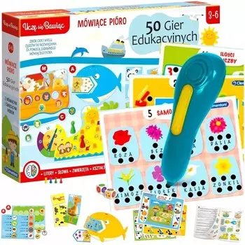 Говорящая ручка 50 развивающих игр-викторин Сборник игр и викторин для детей Clementoni