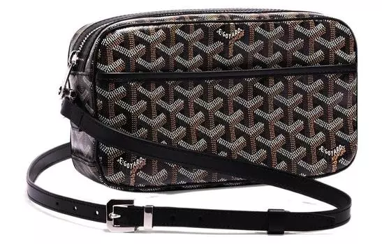 GOYARD Сумка-мессенджер Cap Vert из парусины с кожей, сумка для камеры, сумка на плечо, сумка через плечо, маленькая, унисекс, разноцветная