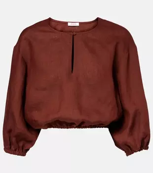 Грациозный льняной топ-кроп Eres, Tortue