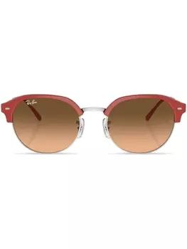 Градиентные линзы в круглой оправе Солнцезащитные очки Ray-Ban, красные
