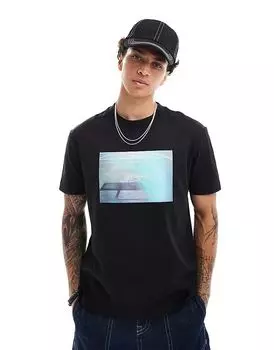 Графическая футболка черного цвета Calvin Klein Jeans