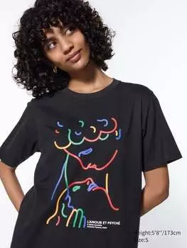 Графическая футболка discoveries of the louvre ut Uniqlo, черный