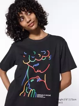 Графическая футболка discoveries of the louvre ut Uniqlo, черный