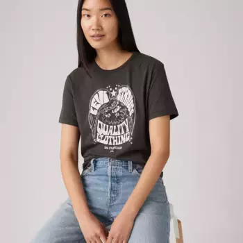 Графическая культовая футболка Levi's, цвет Pirate Black