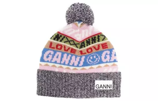 Графическая шапка GANNI, мультиколор