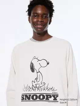 Графическая толстовка peanuts ut Uniqlo, серый